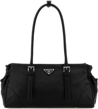 Prada Black Logo Medium Shoulder Bag