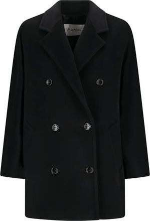 Max Mara Wollen jas met dubbele rij knopen - Zwart