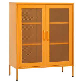 Berkfield Home Storage Cabinet Mustard Yellow 80x35x101.5 cm Steel