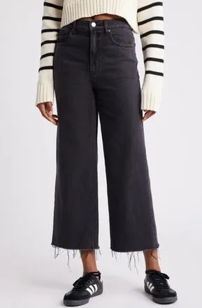 PacSun Knox Wide Leg Crop Jeans in Black at Nordstrom Rack, Size 27