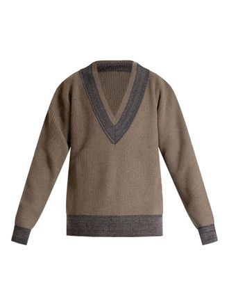 Mauro Grifoni V-neck sweater - Bruin