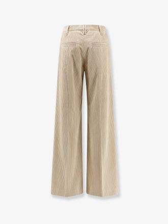 Brunello Cucinelli Womens Corduroy Trousers Beige Cotton