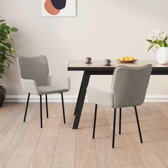vidaXL Sillas De Comedor 2 Unidades Terciopelo Gris Claro Vidaxl