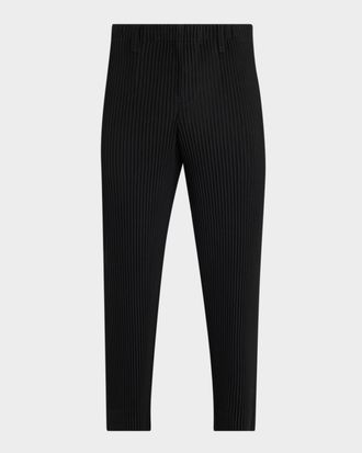 Homme Pliss&eacute; Issey Miyake Men & apos;s Polyester Pleated Straight-Leg Pants