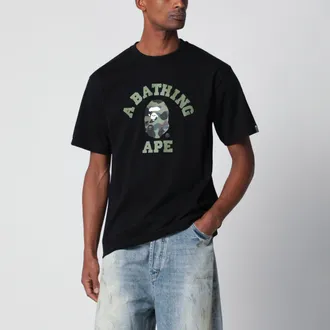 A Bathing Ape T-shirt nera con stampa logo