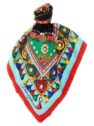 Dolce & Gabbana Multicolor Carretto Printed Scarf