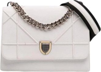 Dior Pre-owned Cross Body Bags, female, White, Size: ONE SIZE Pre-owned Leather Crossbody Bag