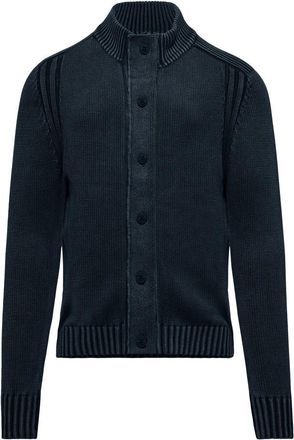 Bomboogie Mock-neck Katoenen Vest - Heren - Vesten - Blauw - XL - Katoen - Truien & Vesten