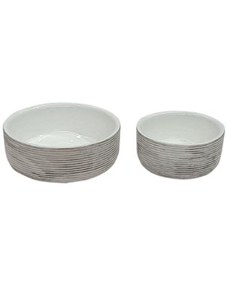 BIDKhome Bidkhome Set Of 2 Wooden Round Bowls