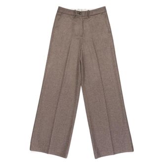 Nine In The Morning Wide Trousers, female, Brown, Size: W30 Brown Palazzo Trousers