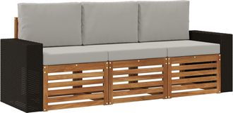 vidaXL Juegos De Sof&aacute;s 3 Uds. Madera De Acacia S&oacute;lida Vidaxl