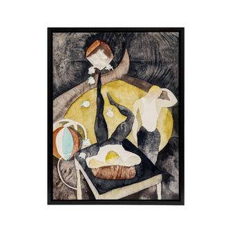 Artery8 Two Acrobat Jugglers in Vaudeville Demuth Framed Canvas Wall Art Print in Grey | Size: W24 x H32