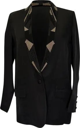 Iro Iro Anissa Embellished Blazer in Black Viscose