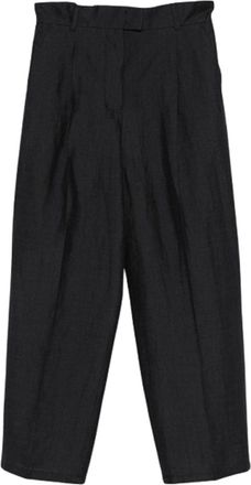 Max Mara Straight Trousers In Linen And Silk Efedra