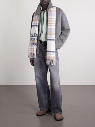 Acne Studios 1996 Fringed Checked Wool Scarf