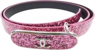 Chanel Pre-owned Vintage Plastic Riem - Dames - Vintage Accessoires - Roze - ONE Size - Vintage