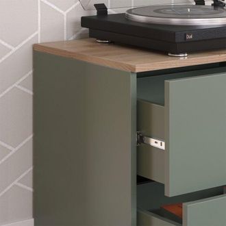 Vicco Aparador Wido, Verde, 60 X 50 Cm Con 2 Cajones, Vicco