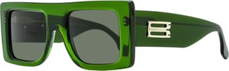 Victoria Beckham Womens B-Monogram Rectangle Sunglasses VB677S 302 Transparent Green 51mm
