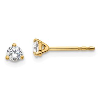 Diamond2Deal 14k Gold 1/4 ct Round Lab Grown Diamond Stud Earrings VS Clarity, D-E Color