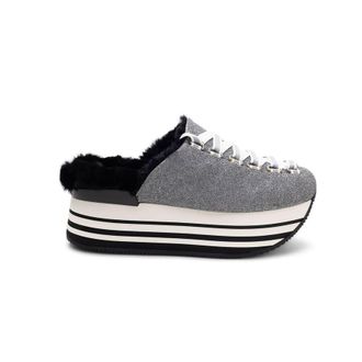 Hogan Platform Lace-Up Mules