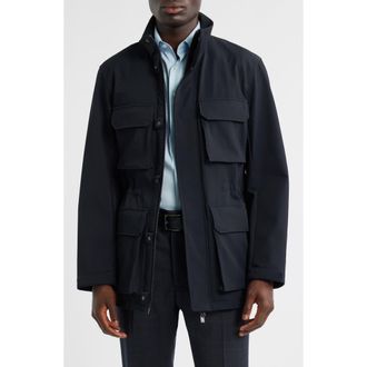 Emporio Armani Bellows Pocket Jacket in Solid Blue Navy at Nordstrom Rack, Size 48 - R