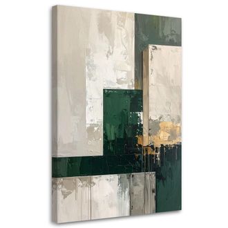 Feeby Impresi&oacute;n De Imagen, Abstracci&oacute;n Verde Oscuro Y Beige, 80x120