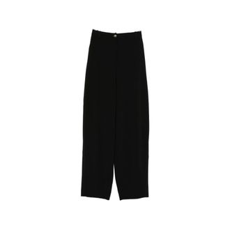 Elisabetta Franchi Button Detail High-Waisted Trousers - female - Elisabetta Franchi - Wide Trousers - Black - L - Trousers