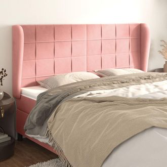 vidaXL Cabecero Con Orejas De Terciopelo Rosa 183x23x118/128 Cm Vidaxl