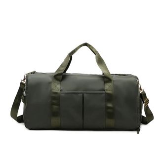 Generic Compatible For Wet Dry Separate Travel Bag Large Gym Swim Yoga Sports Duffel(Black Army green)