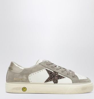 Golden Goose White/taupe May sneakers with glitter star