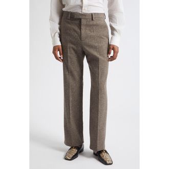 Valentino Straight Leg Trousers in Grey Multi at Nordstrom, Size 54