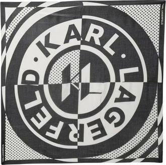 Karl Lagerfeld K/Circle Sjaal - Dames - Sjaals - Grijs - ONE Size - Accessoires