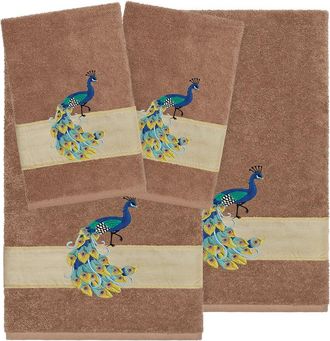 Linum Home Textiles 100% Turkish Cotton Penelope 4Pc Embellished Towel Set