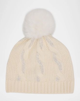 Sofiacashmere Chunky Cable-Knit Cashmere Beanie