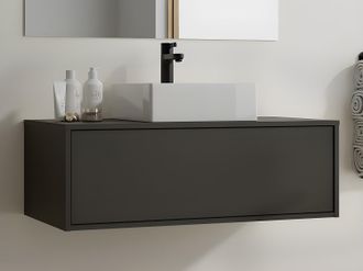 Vente-Unique Mobile per bagno sospeso con lavabo singolo 94 cm Antracite - TEANA II