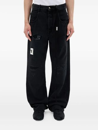 Ann Demeulemeester Ronald distressed jeans - men - Cotton - 44 - Black