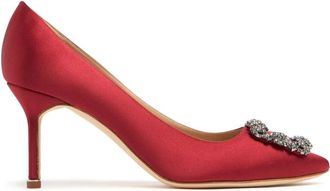 Manolo Blahnik D&eacute;collet&eacute; Schoenen - Dames - Pumps - Rood - 37 1/2 EU - Schoenen