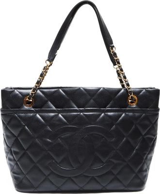 Chanel Borsa tote CC trapuntata con logo 2013 - Nero