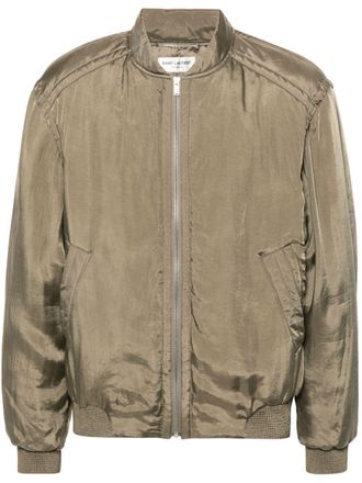 Saint Laurent Teddy padded bomber jacket - Brown
