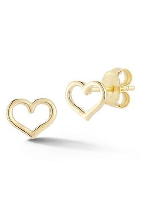 Ember Fine Jewelry Heart Stud Earrings in Gold at Nordstrom Rack