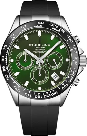St&uuml;hrling Monaco Chronograph Quartz Green Dial Mens Watch M18213