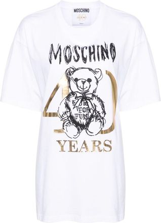 Moschino Teddy Bear-print cotton T-shirt - women - Organic Cotton - M - White
