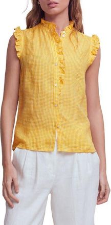 Boden Sleeveless Linen Top in Sunshine Yellow Chambray at Nordstrom, Size 12