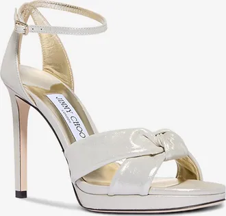 Jimmy Choo London Absatzsandalen aus glitzerndem Wildleder Rosie 100