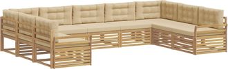 vidaXL Conjunto De Sof&aacute;s De Exterior 9 Uds. Y Beige Vidaxl