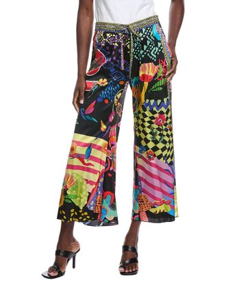 Johnny Was Axelle Wide Leg Silk-Blend Pant