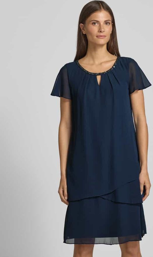 Christian Berg Cocktail Knielanges Cocktailkleid mit Schlüsselloch - Main Image