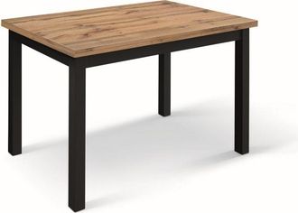 Konte Design Mesa de madera, efecto roble, patas antracita, 140x80-220x80