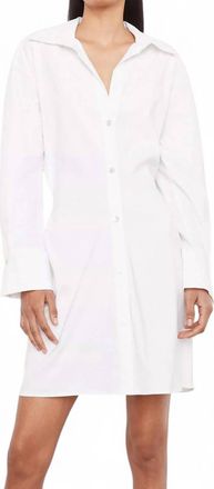 Vince Tie-Back Shirt Dress In Optic White