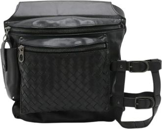 Bottega Veneta Pre-owned Leren Sling Bag - Heren - Vintage Heuptassen - Zwart - ONE Size - Leer - Vintage